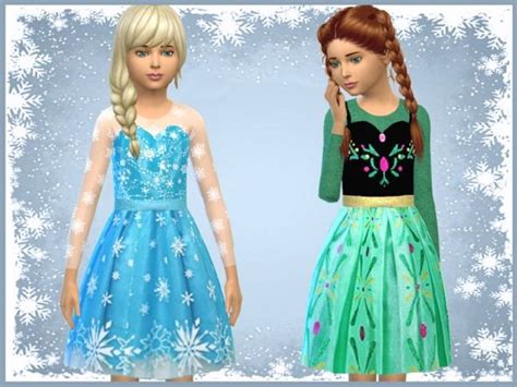 K Sweetdreamszzzzzs Little Elsa Anna Dress Sims 4 Contenu