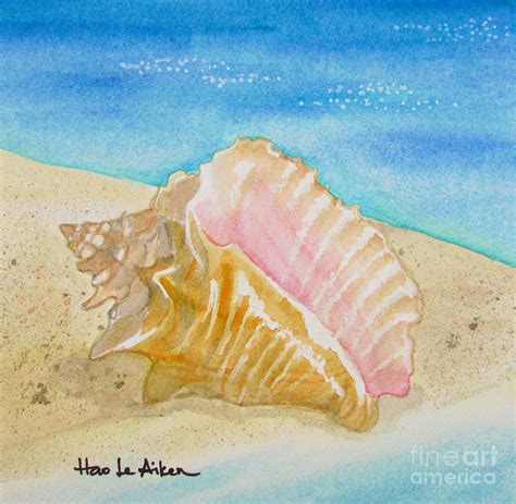 Seashell On The Seashore 1 Watercolor Painting By Hao Aiken Fine