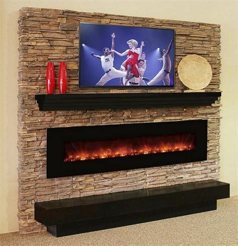 Wall Mounted Fireplace With Mantel