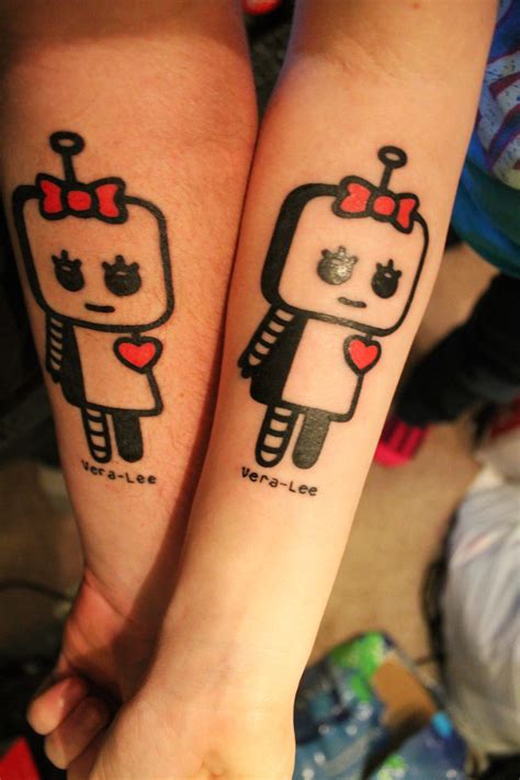 25 stylish & cute matching tattoos for couples | styles at life. FYeahTattoos.com | Robot tattoo, Cute matching tattoos ...