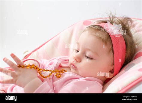 Teething Baby Stock Photo Alamy