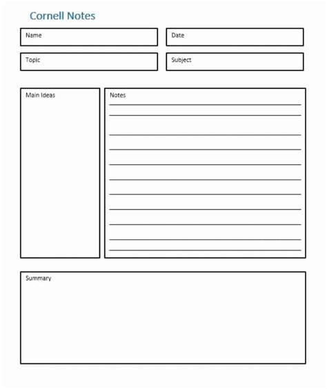 Meeting Note Taking Template Unique The Cornell Note Taking Method