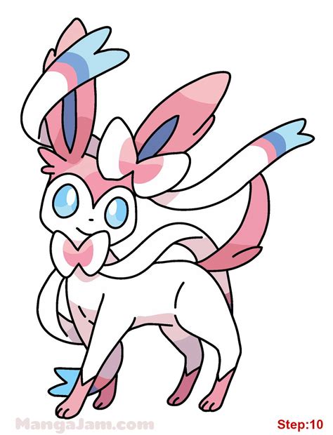 Draw two circles as guides for the pig's body. How to Draw Sylveon from Pokemon step 10 | Coloring/Drawing | Pinterest | Pokémon, Fairy types ...