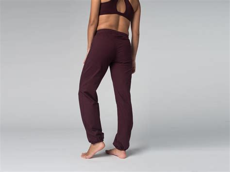 Pantalon De Yoga Param 95 Coton Bio Et 5 Lycra Prune Fin De Serie