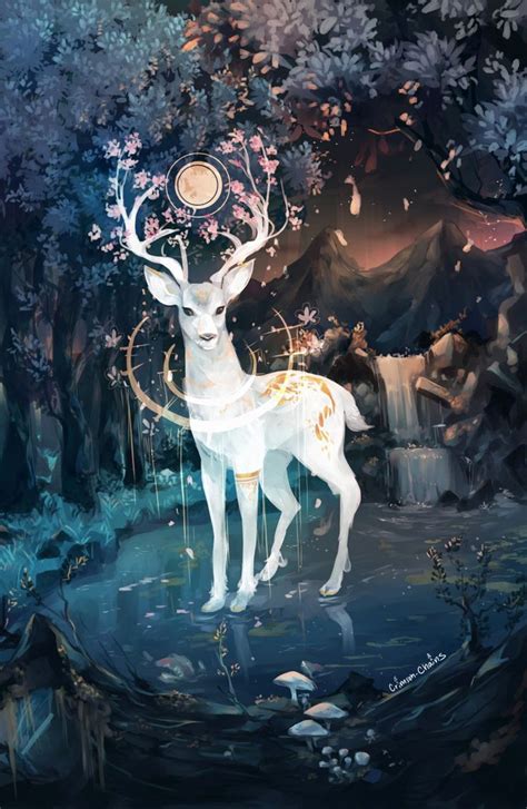 Deer God Postcard Etsy In 2020 Mythical Creatures Art