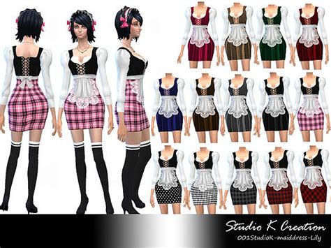 Maid Dress Lily Retexture Sims 4 Female Clothes