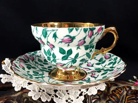 Rosina Chintz Teacup Saucer Gold Banded Tea Cup England J