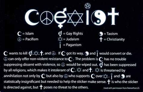 River and sea now coexist by the rules of a peculiar estuarine current.• despite the hinduism of most tamils and. Coexist Bumper Sticker - Democratic Underground