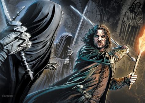 The Lord Of The Rings Aragorn Defends The Hobbits On