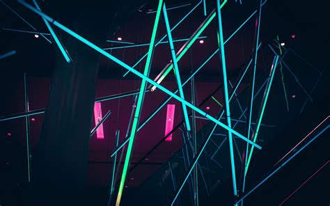 Download Wallpaper 1680x1050 Lasers Neon Installation Colorful