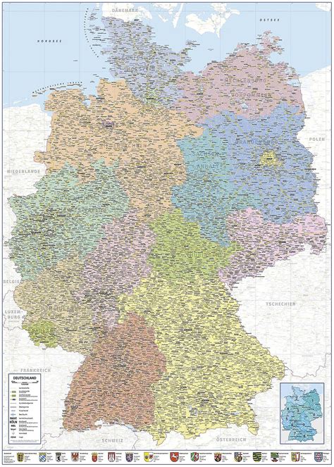 Harta Germaniei Xxl Poster Harta Politica 100x140 Harta Politica A