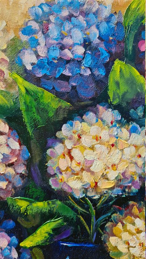 Hydrangeas Original Custom Oil Painting On Canvas 50cm X40 Cm Etsy UK