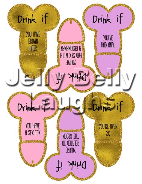Dirty Drink If Game Bridal Drinking Game Bachelorette Etsy