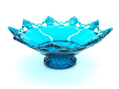 Sold Price Vintage Blue Glass Centerpiece Bowl Invalid Date Mst