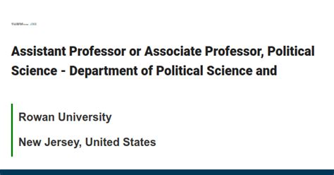 Assistant Professor Or Associate Professor Political Science