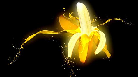 Peeling Banana With Paint Splash Hd Banana Wallpapers Hd Wallpapers