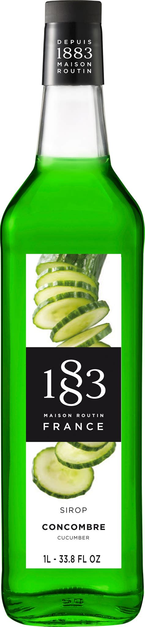 Cucumber Syrup GLASS 1L Bottle Gourmet Syrups 1883 Maison Routin