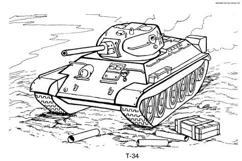 Armed forces day coloring pages. Tanks - Transport