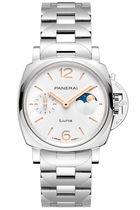 Panerai PAM Luminor Due Luna Automatic Stainless Steel Silver Bracelet WatchBase