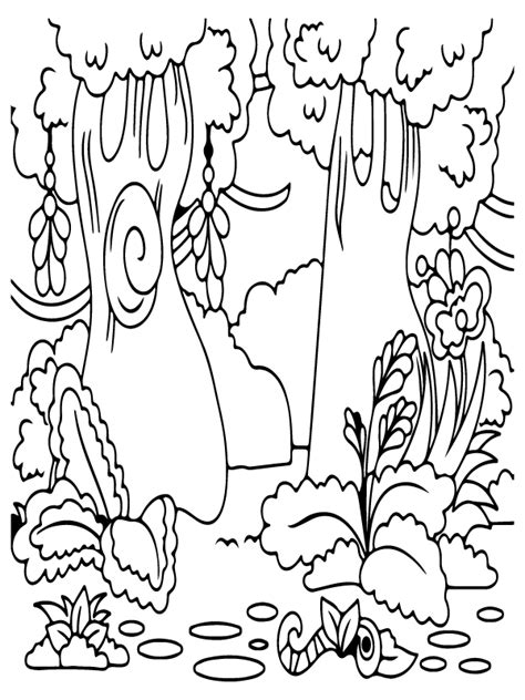 Forest Bushes And Trees Coloring Page Free Printable Coloring Pages