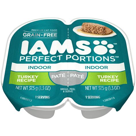 Iams offers the best cat food for indoor cat: Iams Indoor Grain Free Wet Cat Food Turkey Pate 2.6 oz. 24 ...