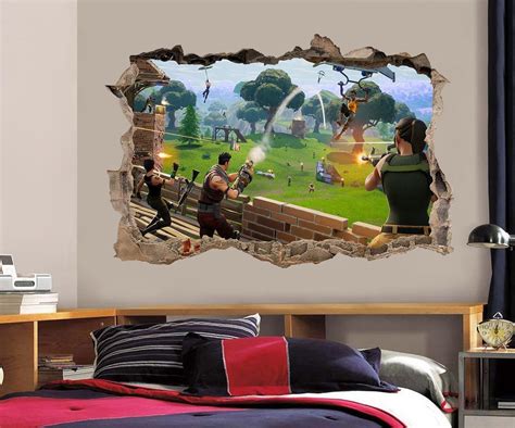 899 Fortnite 3d Smashed Wall Sticker Decal Home Decor Art Mural