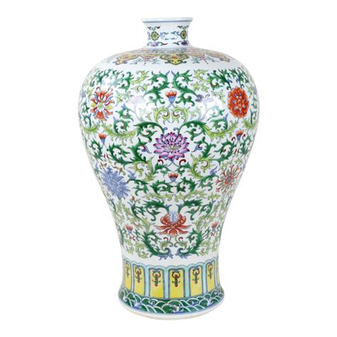Ching Dynasty Dou Cai Color Mei Ping Vase With Yongzheng Mark Chairish