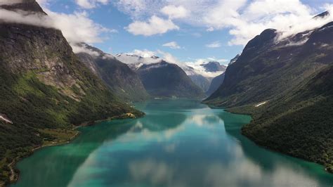 Beautiful Nature Norway Natural Landscape Lovatnet Lake Stock Video