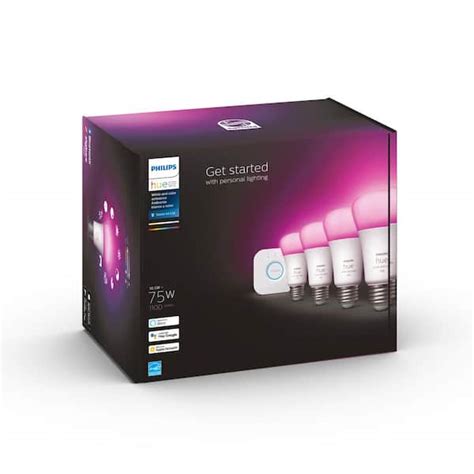 Philips Hue White And Color Ambiance A19 75w Equivalent Dimmable Led