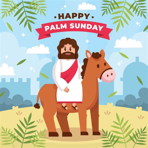 Happy Palm Sunday Concept 4594178 Vector Art At Vecteezy