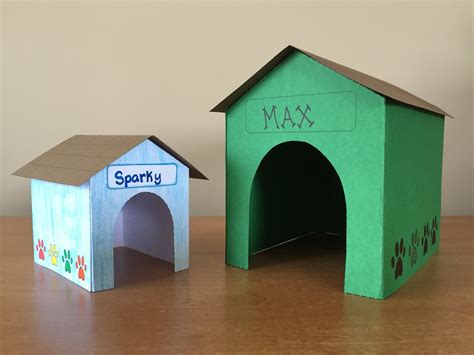 3 D Paper Doghouse Kids Craft Dog Crafts Animal Crafts For Kids Dog