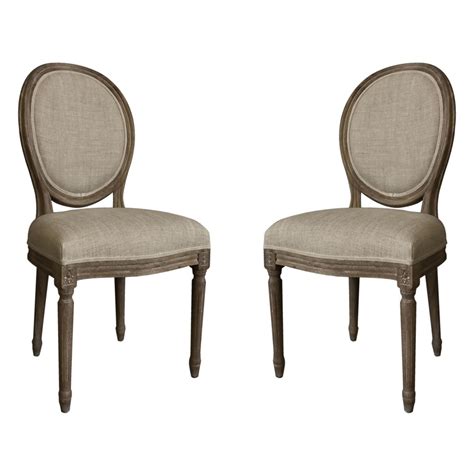 Nuloom Casual Living Vintage French Round Back Upholstered Linen Dining