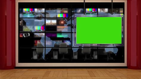 News Tv Studio Set 20 Virtual Green Screen Background Loop Stock