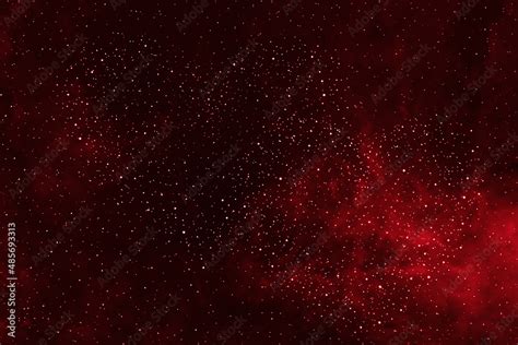 Red Galaxy Space With Stars In Heart Shape Starry Night Sky Background