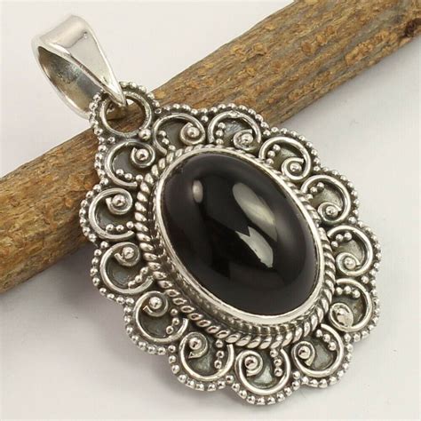 Natural Black Onyx Gemstone 925 Sterling Silver Jewelry Handmade