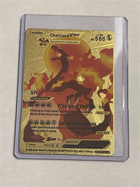 Rare Charizard Vmax Gold Foil Pokemon Card With Toploader Values Mavin