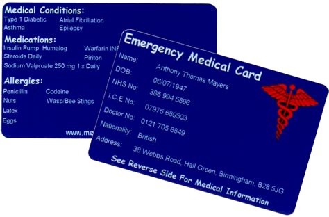 These medical id cards are great for those with allergies and other conditions. Medical Tags UK - Retailer of Medical Alert Identification products - ZapTags, Tags, Bracelets ...
