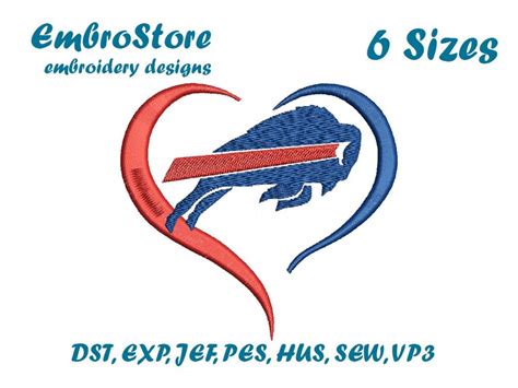 Buffalo Embroidery Design 6 Sizes 4x4 5x7 Hoops Nfl Logo Etsy
