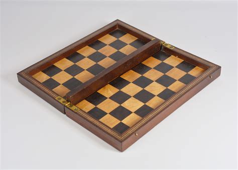 Ref1670 English Mahogany Folding Chess Board Box Antique Chess Shop