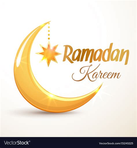 Ramadan Kareem Golden Crescent Moon Royalty Free Vector