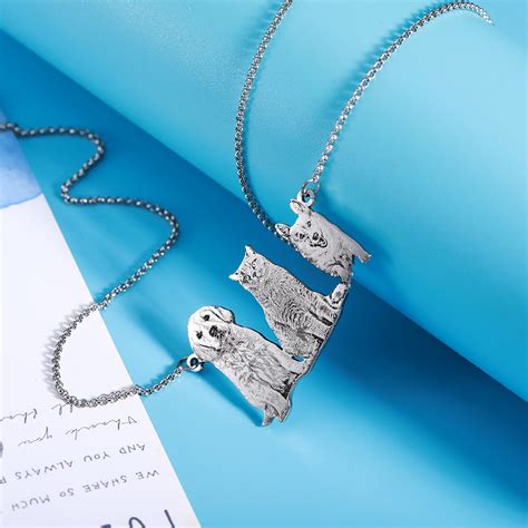 The good memories engraved in the necklace will not be forgotten. Personalized Stainless Steel Engraved Pet Photo Necklace ...
