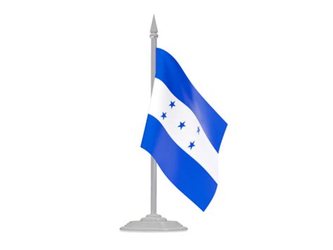 Flag with flagpole. Illustration of flag of Honduras png image