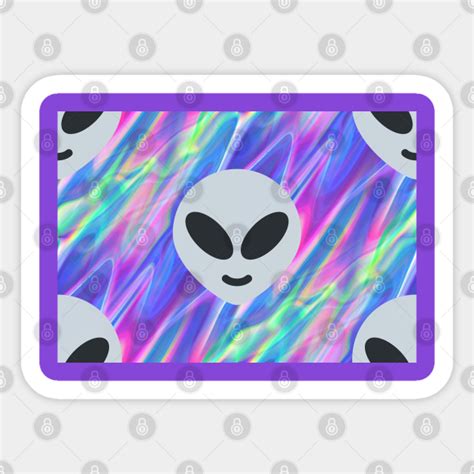 Vaporwave Alien Emoji Alien Hologram Sticker Teepublic