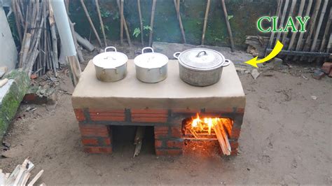 Build a simple wood stove from cement - sand - clay at home - YouTube