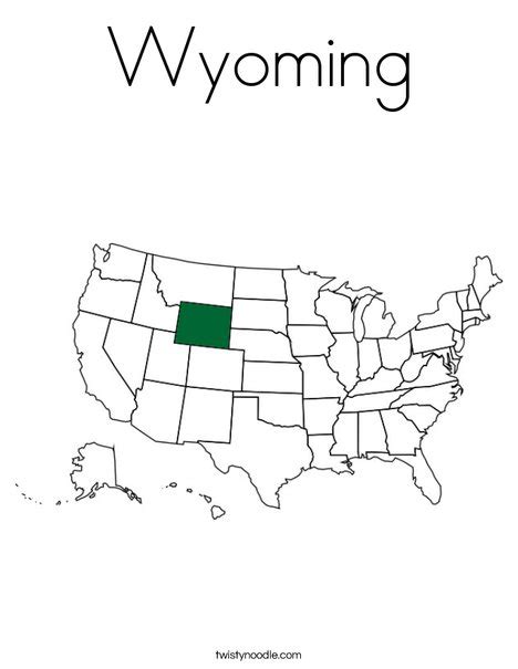 Wyoming Coloring Page Twisty Noodle