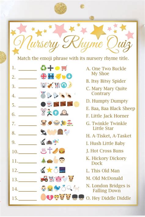 Emoji Nursery Rhyme Quiz Free Printable Printable Templates