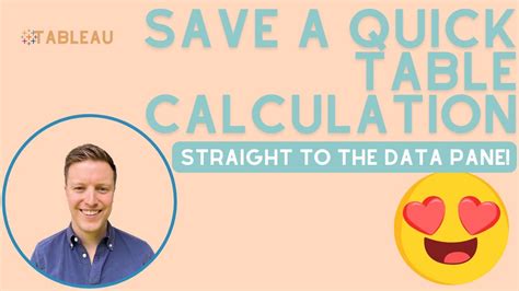 Save A Quick Table Calculation In Tableau Quick Tip Youtube