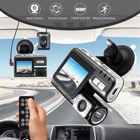 Full Hd 1080p Dual Lens Remote Control Car Dvr Camera Car Video