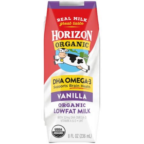 Horizon Organic Dha Omega 3 Vanilla Lowfat Milk 8 Fl Oz Kroger