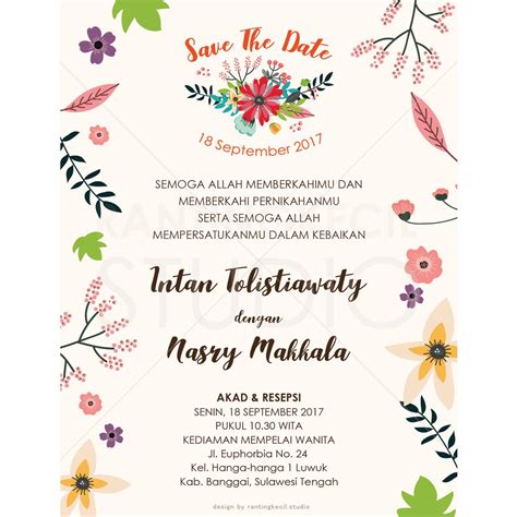 Jual Undangan Digital E Invitation Undangan Nikah Happy Flowers